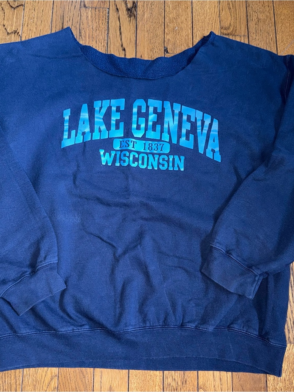 Lake Geneva Wisconsin Navy Graphic Sweatshirt
